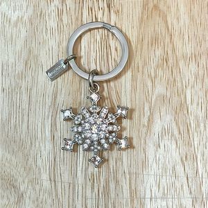 Final Sale!! Unique Coach Authentic Snowflake Diamond covered Keychain Bag Charm